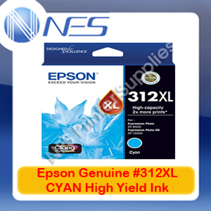 Epson Genuine #312XL-C CYAN High Yield Ink Cartridge for XP-8500/XP-15000 (T183292)